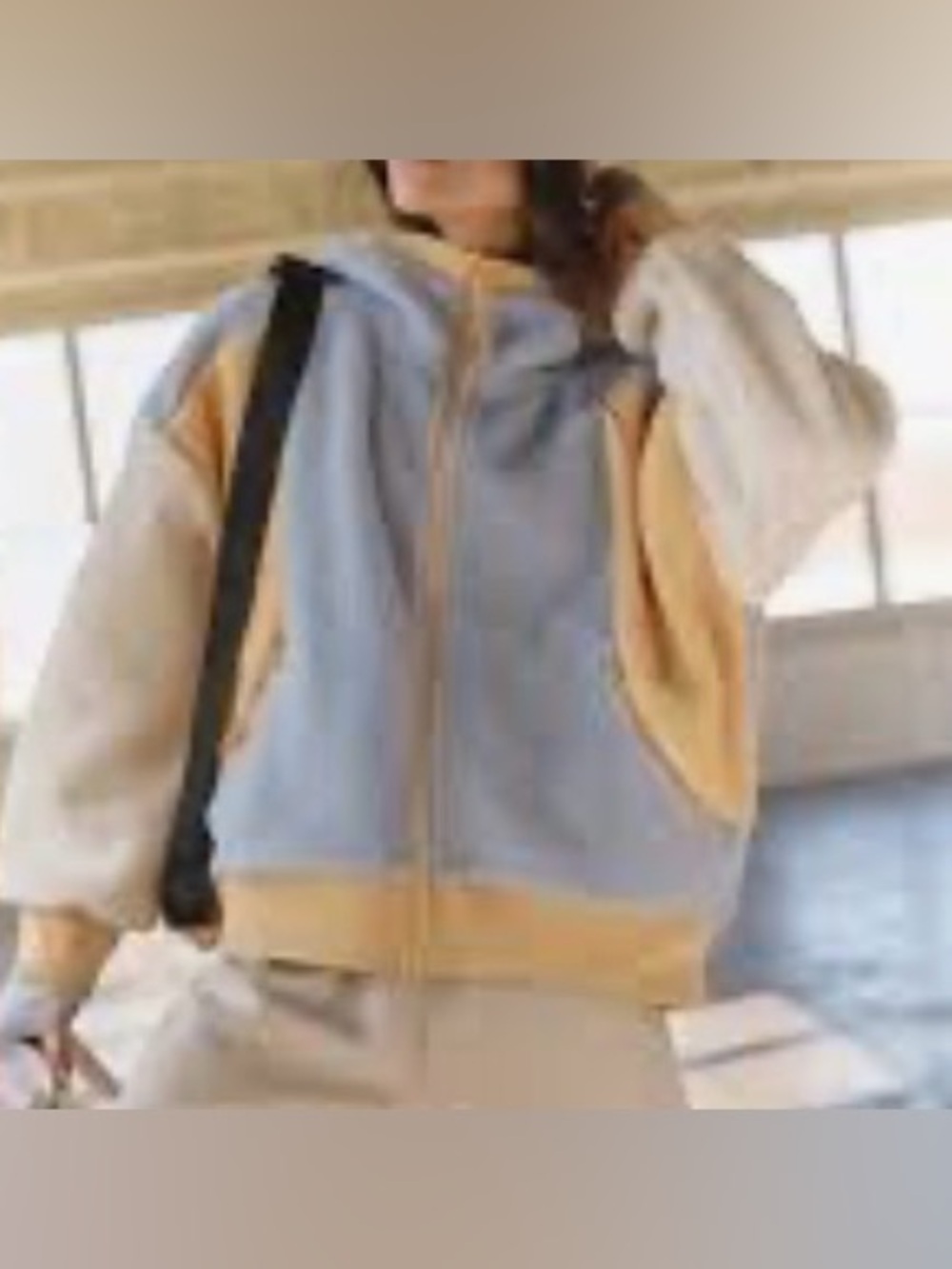 Free People FP Movement Hit The Slopes Fleece Hoodie in Nectar Combo Size Small